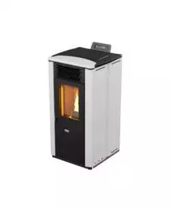 Stufa a pellet canalizzata canadian stove 'design 10c' bianco 8,7 kw